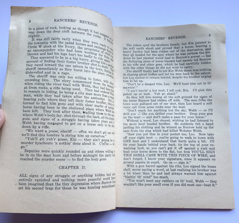 RANCHERS REVENGE Australian pulp fiction Western book 1948